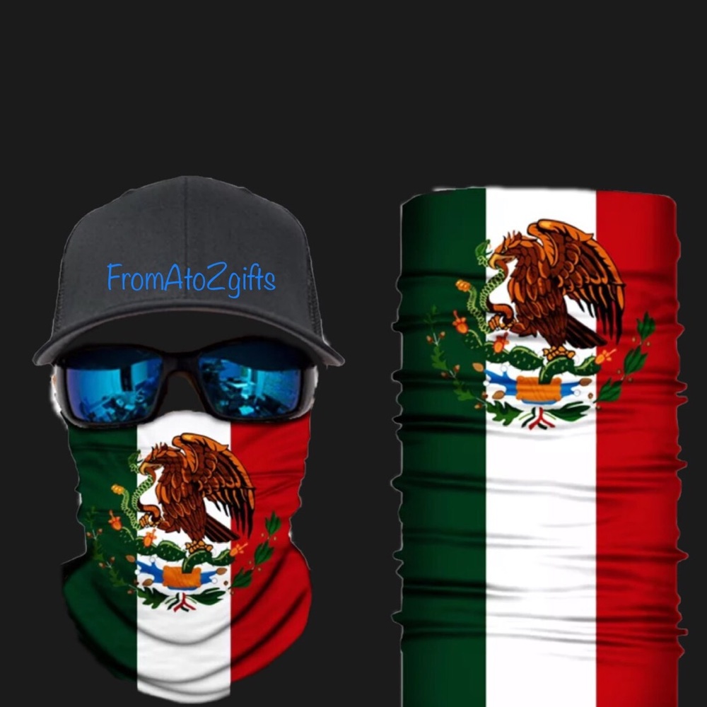Mexican Flag Mexico 16 n 1 Neck Gaiter Face Cover Dust Mask Biker Rag
